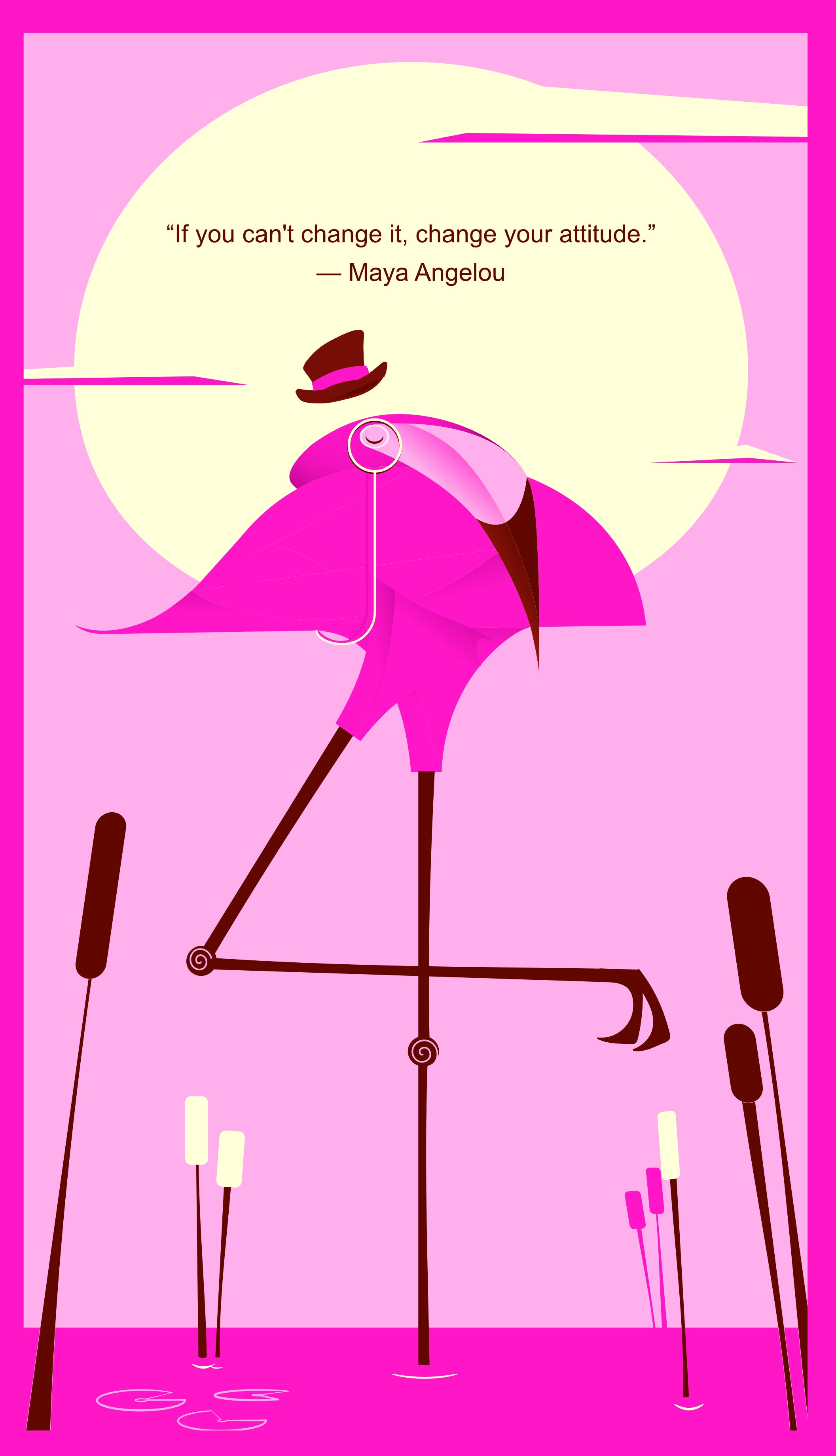 Motivational Flamingo Print 8x10ish