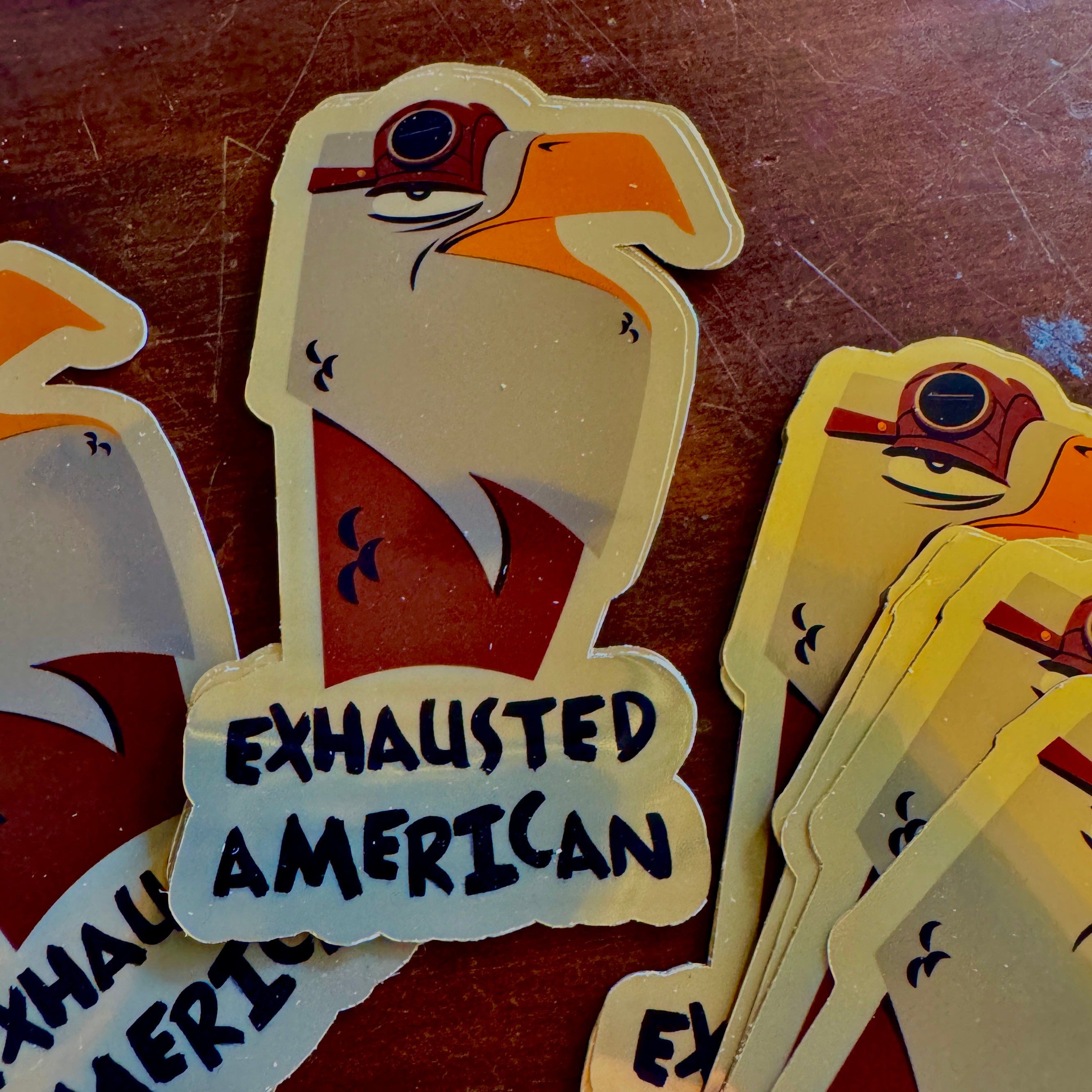 Exhausted American Eagle (foil sticker)